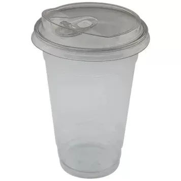 500 мл Стакан пластиковий КОМПЛЕКТ PET LF (100 шт/рук)/(Кришка 100 шт/рук) ПЛОСКА КРИШКА