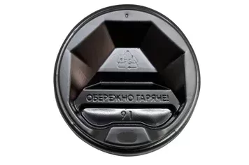 91 мм КР Чорна кришка для паперового стакана (50 шт)