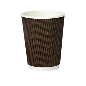 270 мл. стакан гофрований двошаровий коричневий (20 шт/рук) Кр-80