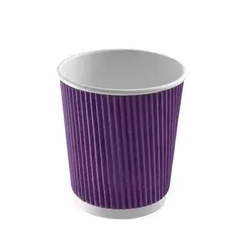 110 мл. стакан двошаровий гофрований фіолетовий (25 шт/рук.)
