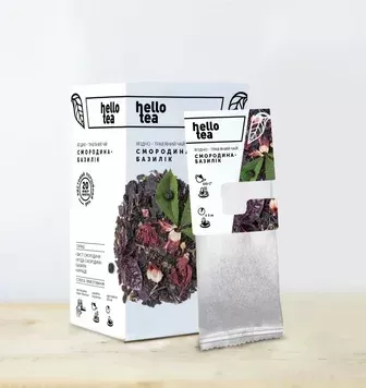 Чай Hello teа "Смородина-базилик" пакетований (20*2 г)